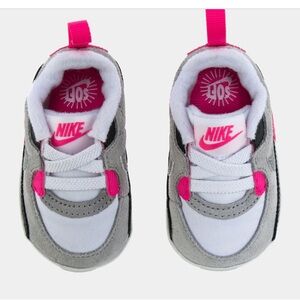 Nike Max 90 Crib Shoes – Infant Size 2C, Pink/White/Gray